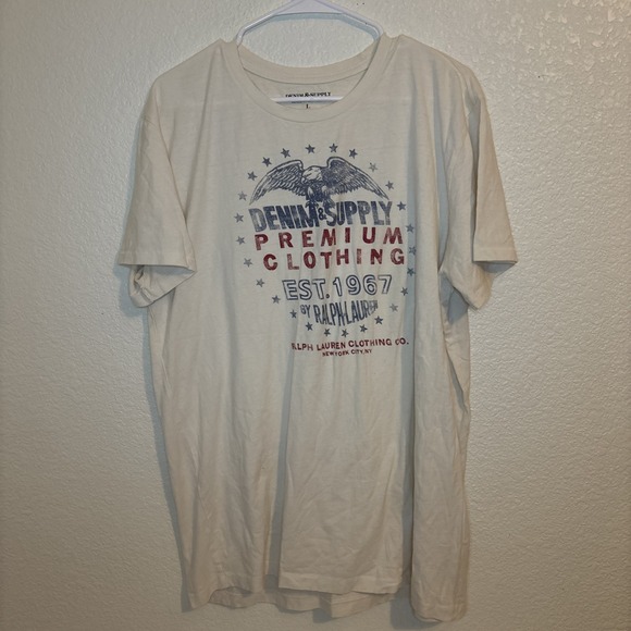 Polo Ralph Lauren Other - Ralph Lauren Men's T-Shirt Size L 100%‎ cotton White Graphic Print Crewneck